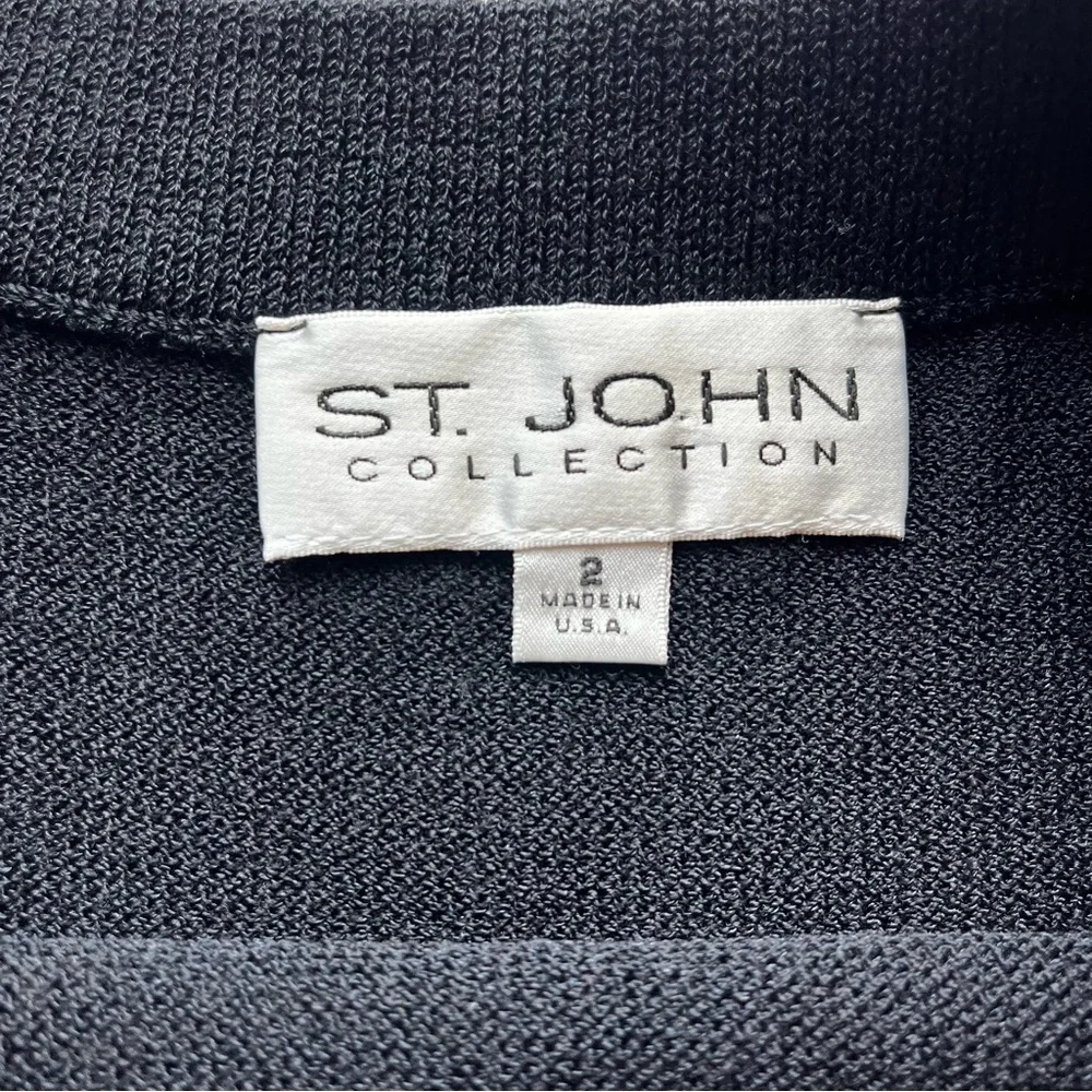 St John Collection Elegant Black Ruffle Skirt Size 2 - Picture 5 of 7